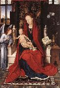 Hans Memling Virgin Enthroned with Child and Angel Spain oil painting artist